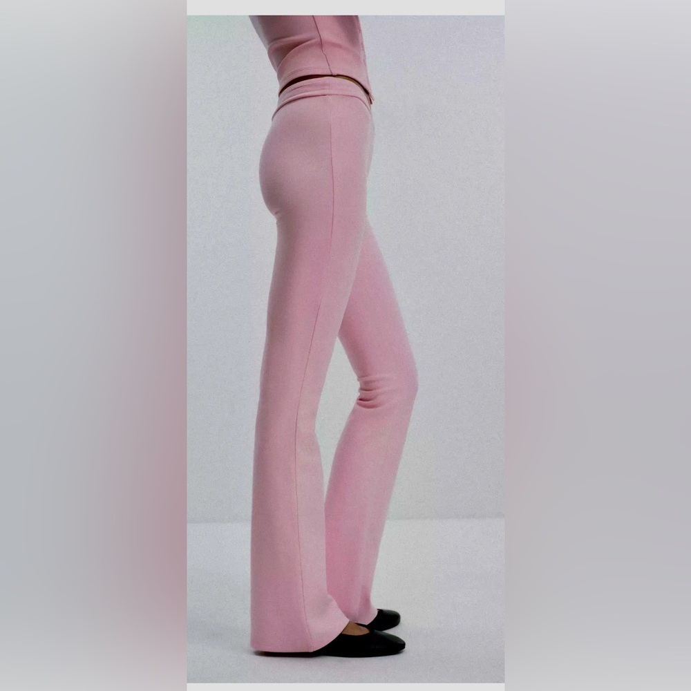 Zara interlock Pink Flared Bottoms size S - Picture 3 of 7